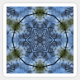 HEXAGONAL DESİGN IN SHADES OF SKY BLUE. A textured floral fantasy pattern and design Sticker